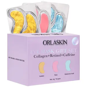 Orlaskin Triple Color Eye Mask Peptide Tea Collagen, Soothing Nourishing Eyelid Care Patch, Unisex 30 Pairs, Various Skin Types, Under Eye Patches, Tightening Eye Patches