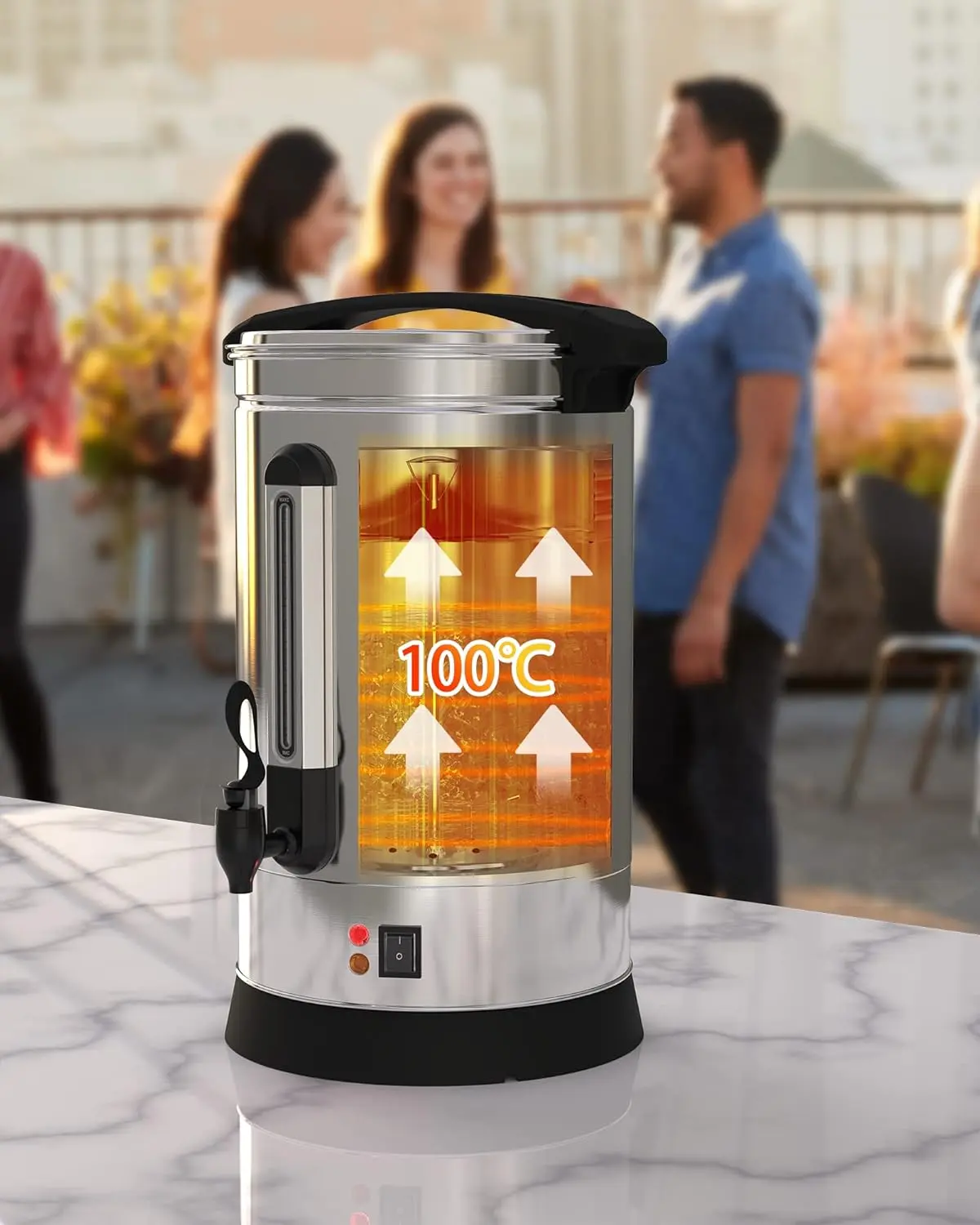 【Christmas Gift】Commercial 120-Cup Capacity Fast Brew Coffee Urn, 18L Food-Grade Stainless Steel Durable Coffee Maker with High-Quality Spigot Dispenser & Temperature Control, 120 Cups in 60 Mins, Easy-to-Clean for Church Large Gatherings