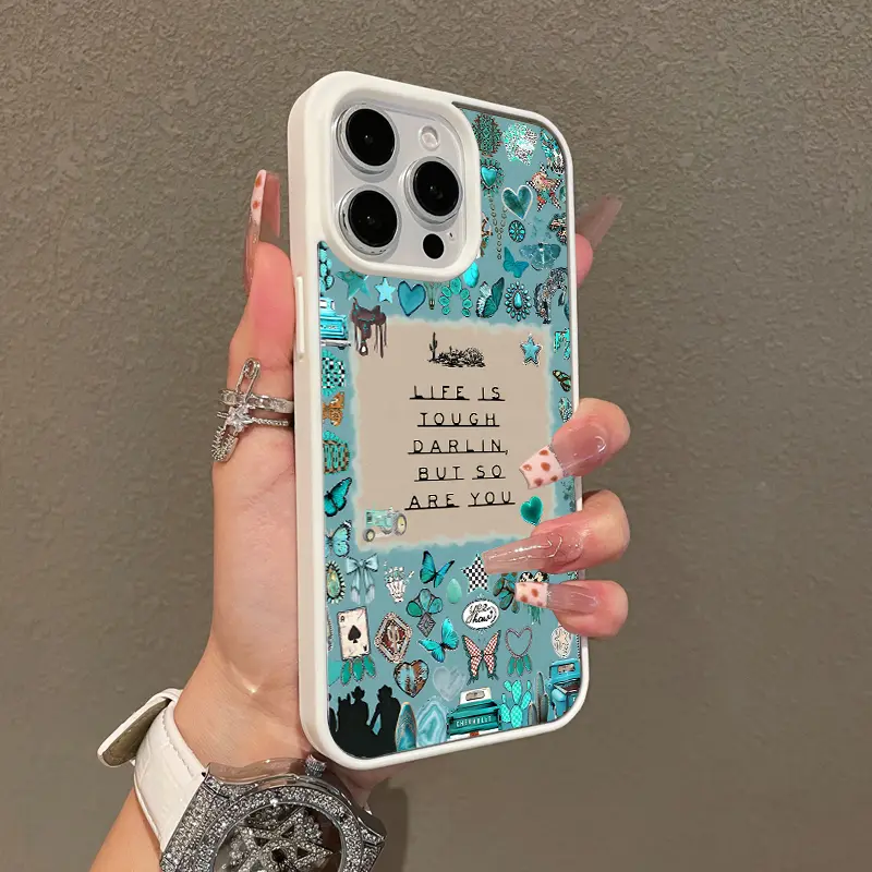 Magnetic Stylish Case for iPhone 17 16 E Pro Max 15 Plus 14 13 12 11 XS XR, Western Turquoise Cowgirl Aesthetic | Shockproof, Silicone, Lightweight, Girly, and Scratch Resistant Protection
