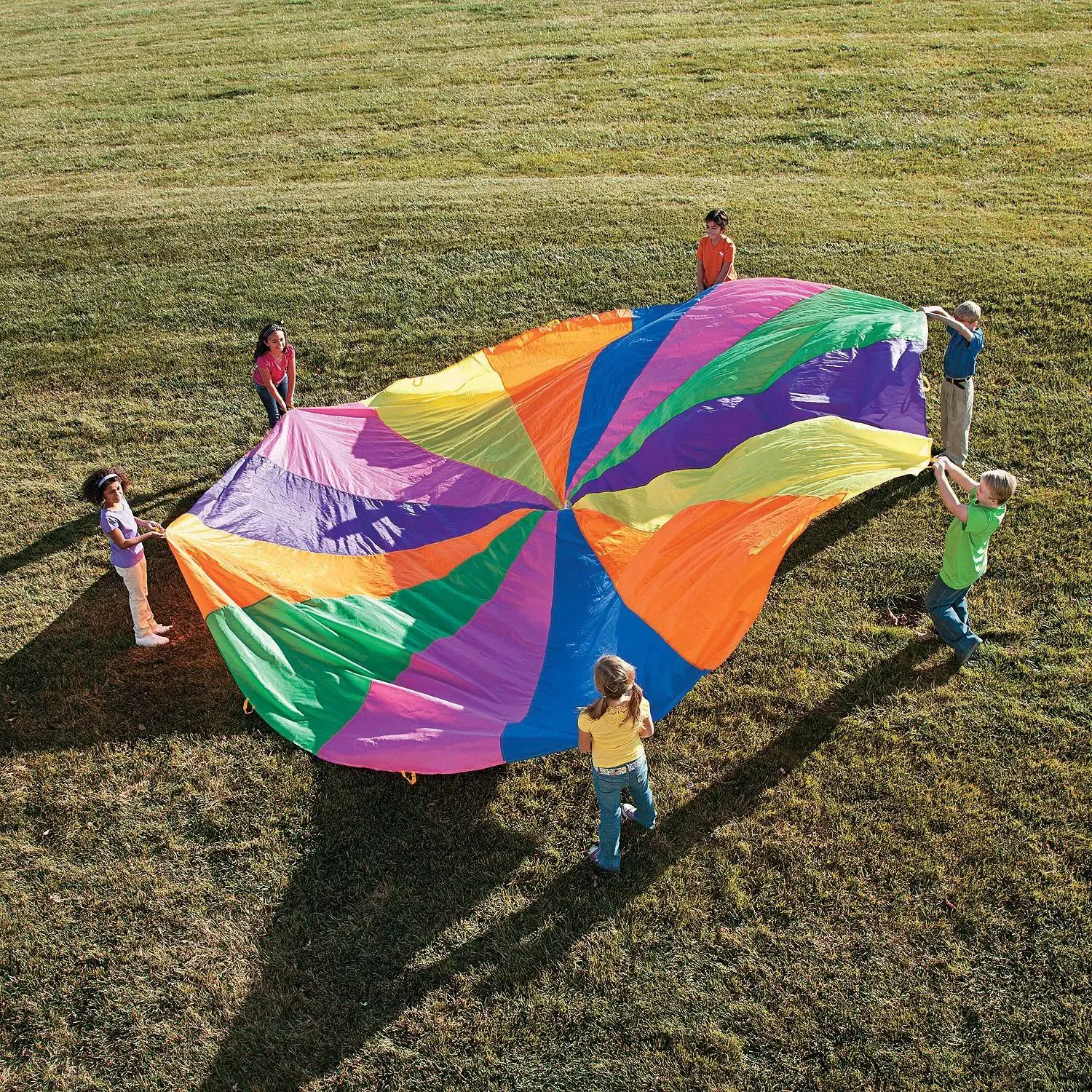 20-ft. Durable Polyester Parachute Toy, Lightweight Brightly-Colored Classic Pretend Play Toy for Kids