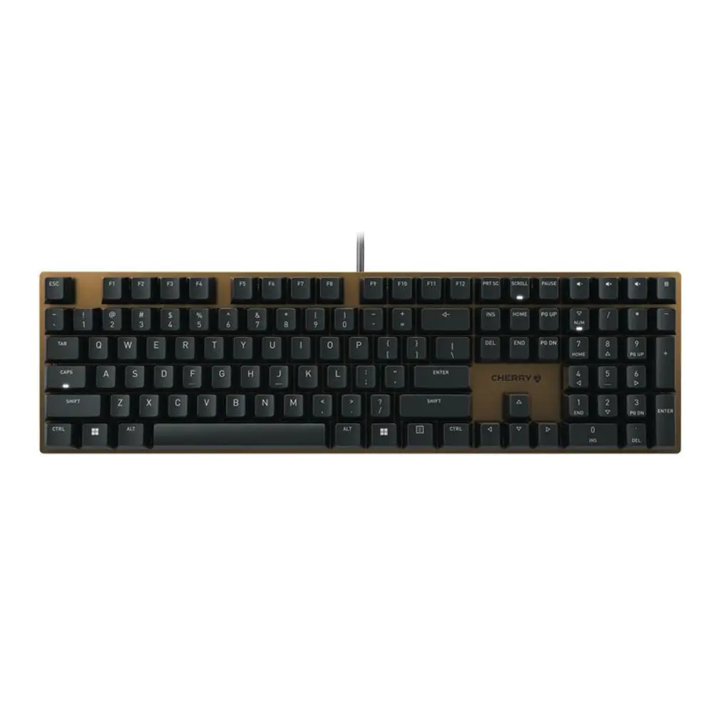 CHERRY KC 200 MX Modern Mechanical Switch Keyboard - MX2A Brown Switches, Black and Bronze, USB Wired, Sleek and Modern Productivity Tool for Programmers, Content Creators, Smooth Typing Input