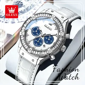 OLEVS 9978 Fashion Women's Watch, 39mm Big Dial Multifunctional Design, Luminous Waterproof Elegant Wristwatch Ideal Gift