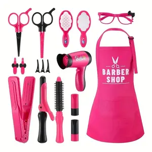 Girls' Play Hairdresser Kit with Accessories & Apron - Mixed Colors, No Plating