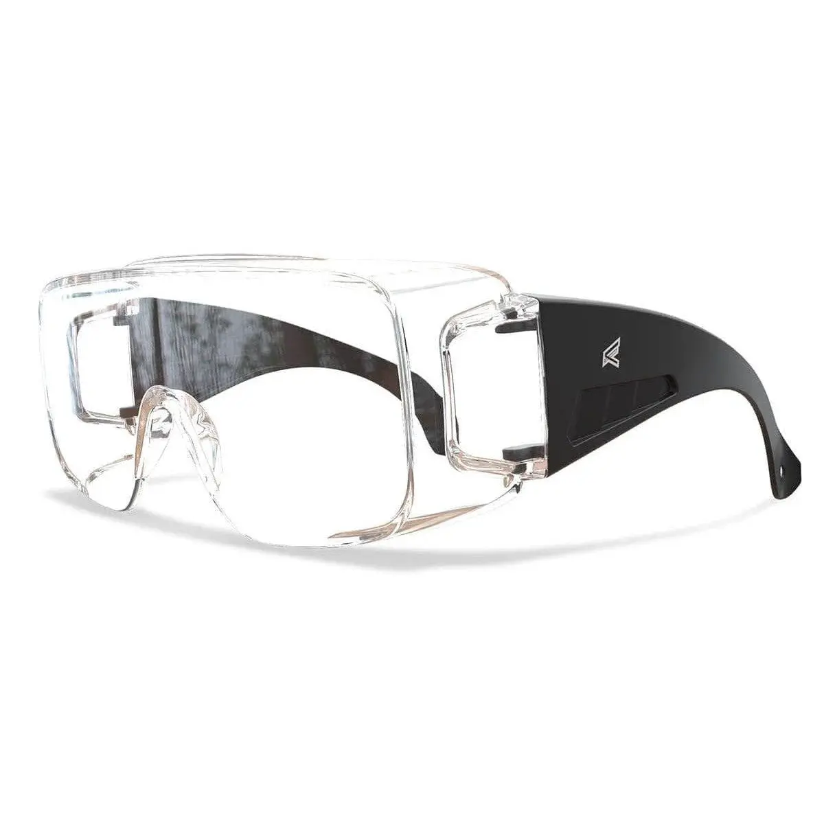 Lightweight OTG Safety Glasses with Vented Temples for Work Safety, Ballistic Polycarbonate Lens with UV Sun Protection, ANSI Z87.1+ Rated, Debris, Nylon, Safety Goggles