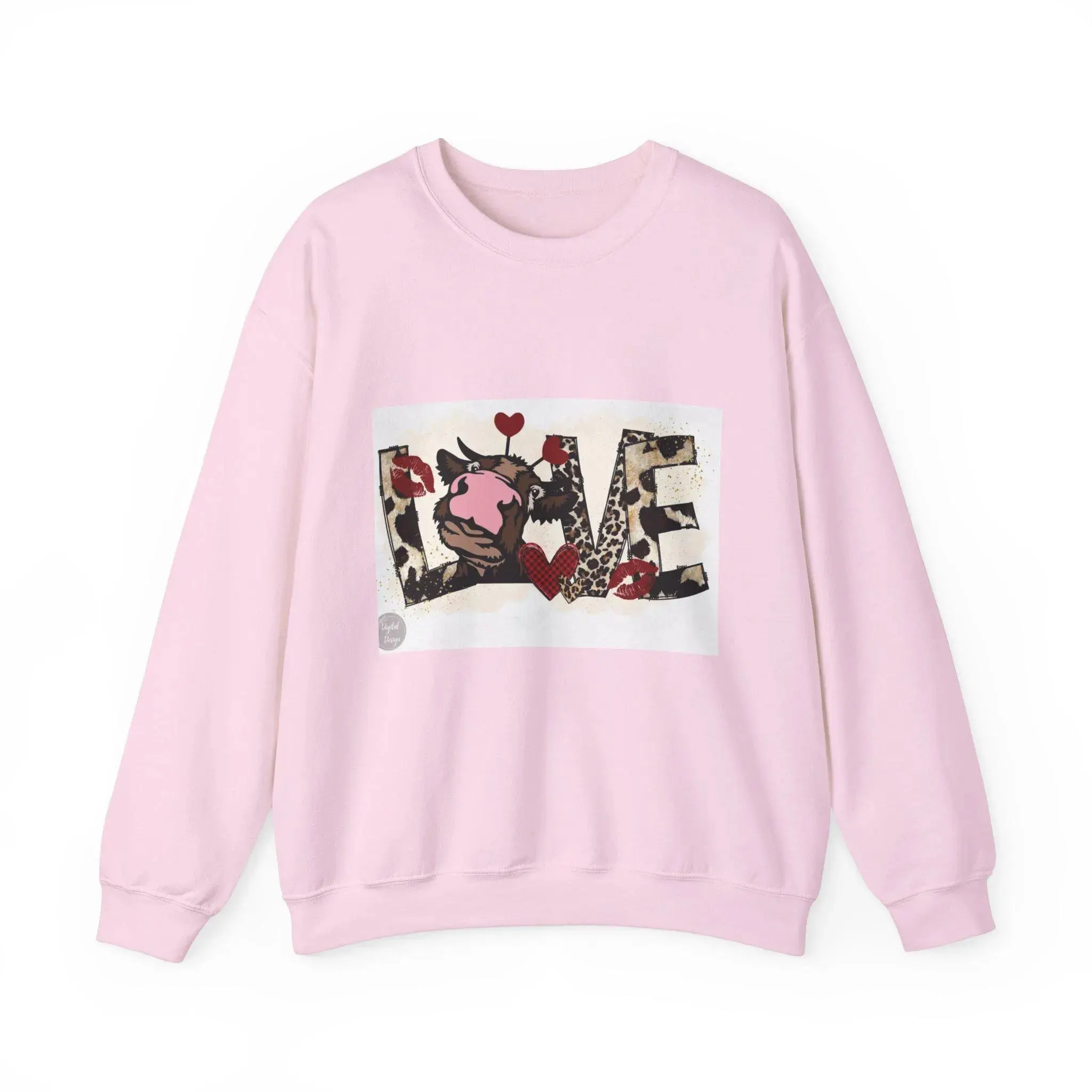 Valentines Day Cheetah Print "LOVE" Crewneck