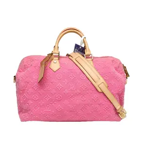 Pre-owned Louis Vuitton canvas Tote Bags Pink 2012 SPEEDY 35 relief limited edition with shoulder straps