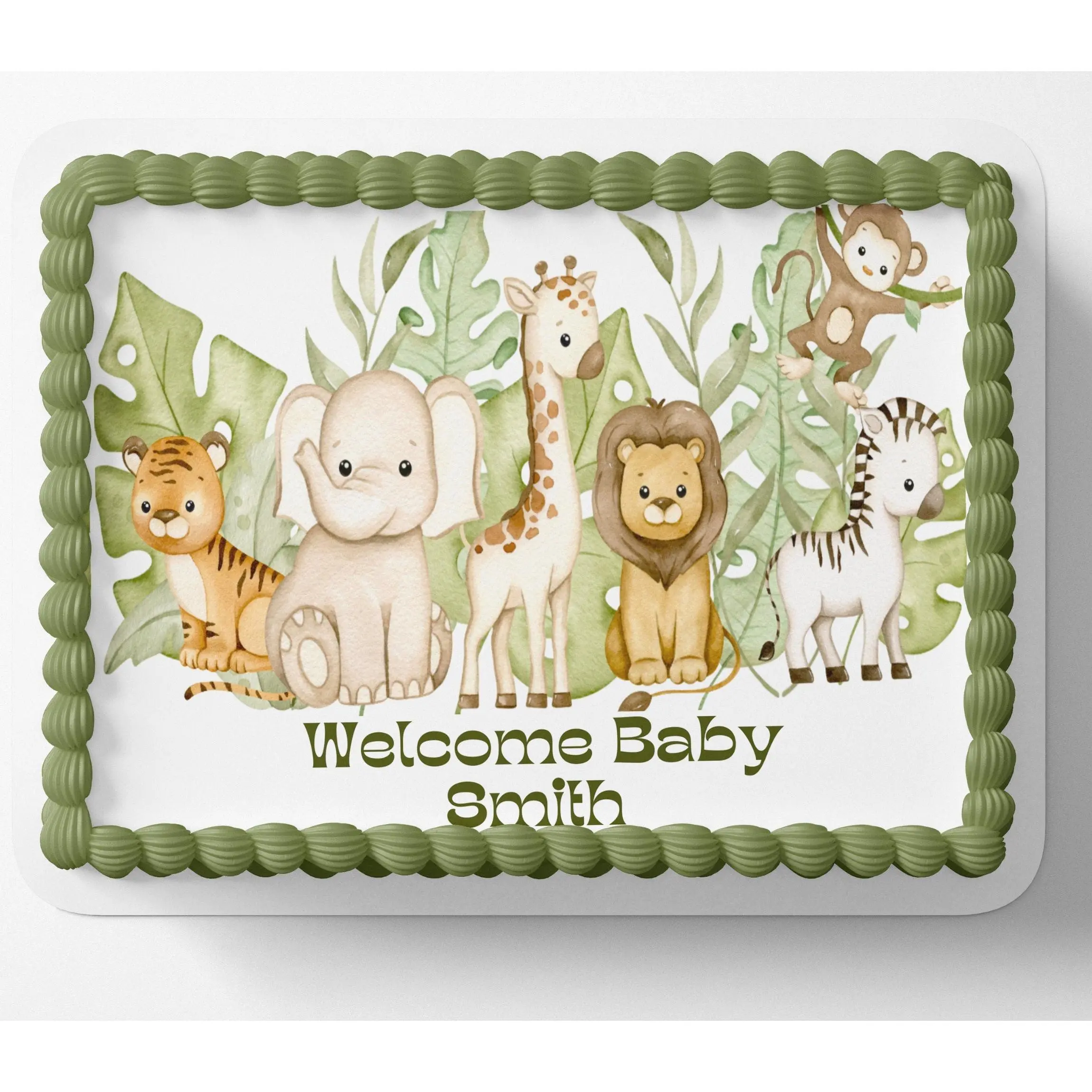 SAFARI BABY SHOWER Cake Topper Edible Image Jungle baby shower Edible Image Safari Baby shower cake Decorations Personalized cake topper