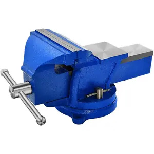 Bench Vise, Table 6" Vise - Locking Base Clamp Cast 360 °   Swivel Vice with, Table Clamp Pipe Lock Pliers Base Desktop for Woodworking Cutting Conduit Drilling, Sanding