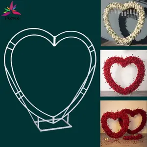 FLONE HY098 Upgraded Heart-Shaped Wrought Iron Arch Stand - Wedding Flower Frame Essential Perfect for Proposing & Party DIY Decoration