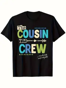 Adorable White Cotton Romper with "The Cousin Crew Making Waves" Graphic - Snap Button Closure, Machine Washable All-Season Casual Wear for Teens, Perfect Gift for Grandmothers
