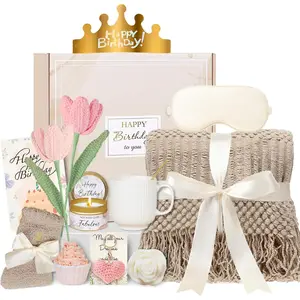for - 13PCS Happy Birthday Easter Gifts Basket for Mom Her Best Friend Sister Wife Girlfriend Coworker - Relaxing Spa Self Care Package Day Set (Vanilla)
