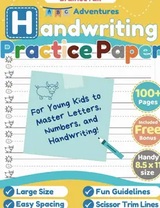 Handwriting Practice Paper for Young Kids to Master Letters, Numbers and Handwriting: Writing Practice Pages for Preschool, Kindergarten