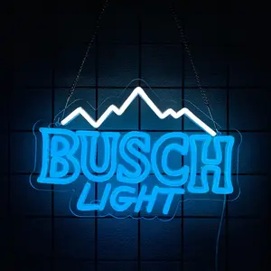 Busch Light Busch  Beer Neon Signs for Wall Decor Neon Lights for Bedroom Led Business Signs Suitable for Man Cave Bar Pub Restaurant Christmas Gift Art