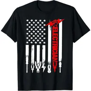 Electrician US Flag Tools for Electricians T-Shirt