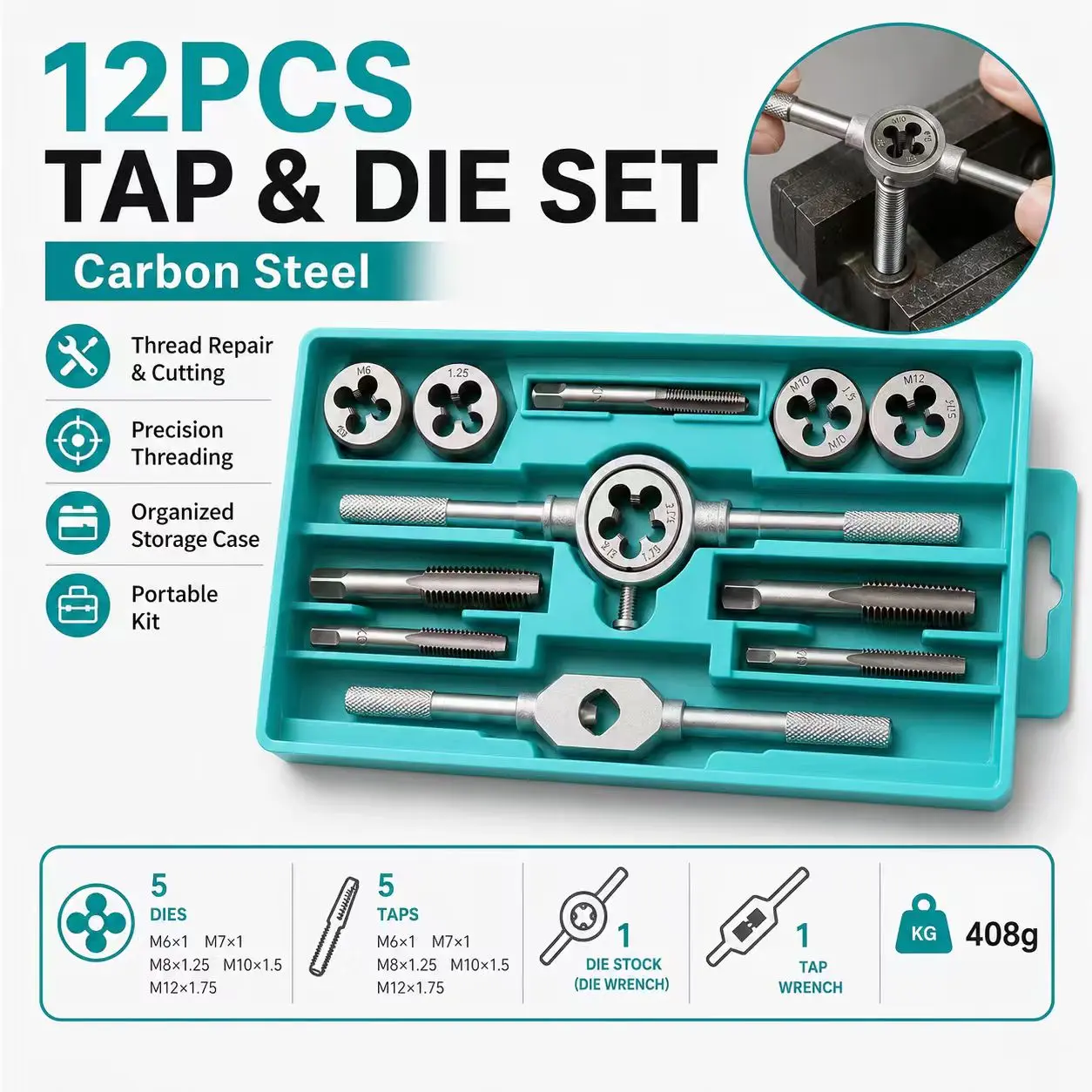 Broken Screw Extractor Tool for Faucet and Angle Valve Repair, Plumbing Removal Tool Kit for Bathroom Kitchen Pipe Fittings toolset equipment mechanic countdown surprise gift