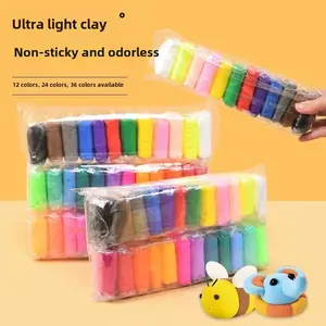 12/24/36 Colors Air-dried Clay Set, 1 Set Colorful DIY Clay Kit with Carving Tools, Creative Art Handicrafts Supplies for Gifts