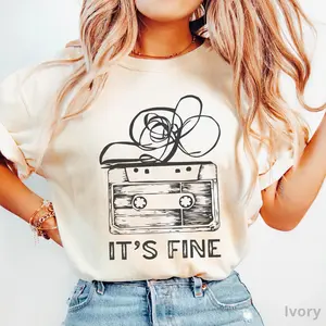 Retro Cassette Tape T‑Shirt, It’s Fine Graphic Tee, 90s Music Shirt, Funny Tape Humor Tee, 80s Music Lover Gift