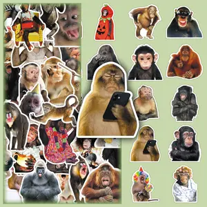 50 Sheets of Crazy Monkeys Cute Personality Creative Decorative DIY Scrapbook Luggage Skateboard Sticker For Cars Car Decals