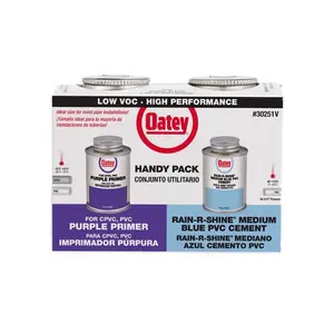 Oatey  4 oz Rain-R-Shine Primer & Cement for PVC - Blue & Purple