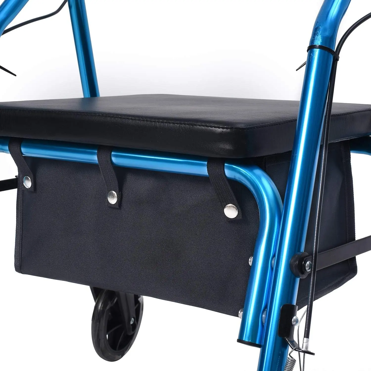 Large Walker Bag Under Seat for Four Wheel Rollator, Rollator Bag Tote Organizer Pouch Storage to Walkers for Senoirs, Walker Accessories (Black, L)