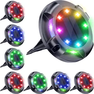 Biling,Solar Pathway Lights Outdoor Uplight Sidelight, Multi Color Solar Ground Lights  Solar Lights for Yard Walkway Garden Halloween Decorations home party