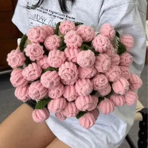 【Valentine's Day】Finished Pink Rose Bouquet Blanket, Handmade Crochet Pink Rose Blanket, Soft Knitted Flower Throw, Romantic Gift for Birthday, Wedding, Valentine’s Day, Mother’s Day, Christmas for Mom, Girls and Sisters