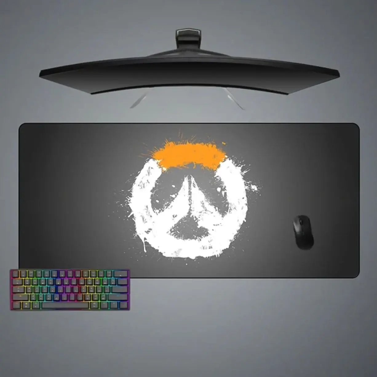 Overwatch Splatter Logo Design Gaming Mouse Pad, Computer Desk Mat