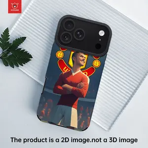 Manchester United Star Theme Design New PU Leather Phone Case for iPhone 11 to 17 Pro Max, High Quality Shockproof Full Protection Cover