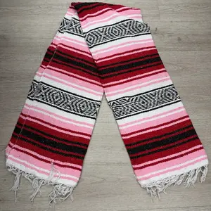 Mexican Saltillo Beach Blanket - Traditional Serape Design
