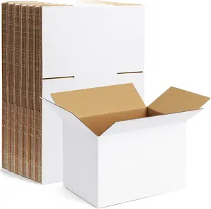 10 Pack 6x4x4 Inch Small Shipping Boxes White Corrugated Cardboard Boxes Mailer for Small Business, Mailing Boxes for Packaging Bulk