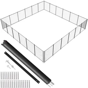 Removable Outdoor Child Safety Fence, 4x72ft PVC Mesh Fencing for Inground Pools, 340g Teslin Material, Easy DIY Installation Hand Tool & Hardware Accessory Kit for Kid Protection