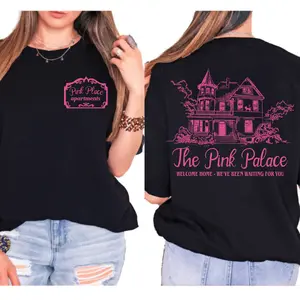Coraline Pink Palace T-shirt, Dark Fantasy Adventure Lover Tee, Horror Cartoon Fan Gift, Cute Coraline Shirts