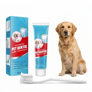 Pet Toothpaste Gel for Dogs & Cats, Mint Flavor Dog & Cat Dental Care Gel for Daily Oral Hygiene & Fresh Breath, Non-Rinse Teeth Cleaning Paste, 60g