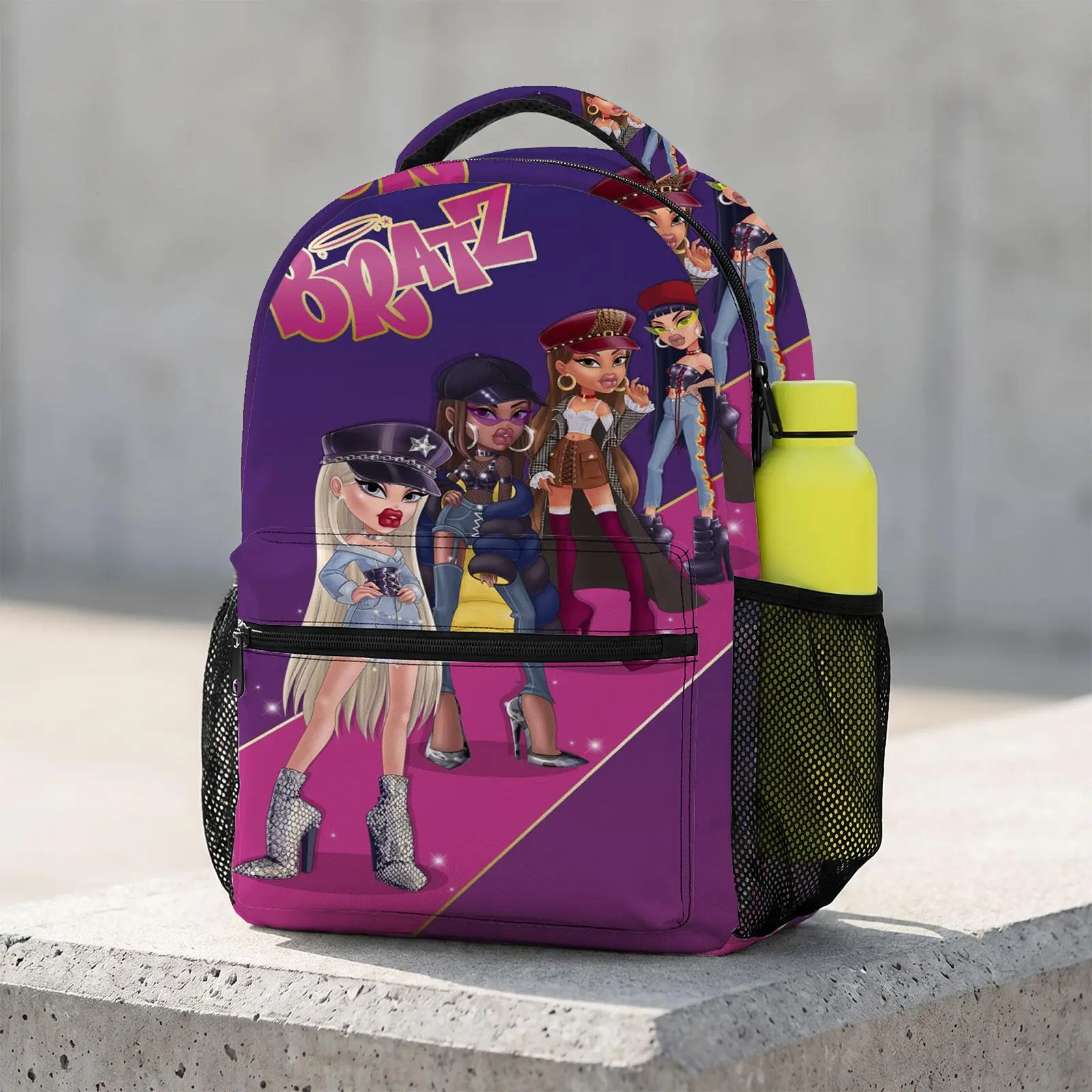 Bratz Large Capacity Cute Cartoon Animal Travel Bag | Heavy Duty School Backpack with Chest Buckle | Kawaii Printed Bookbag for Boys and Girls