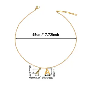 initial  necklace  pendant Ambesi 14k Gold Plated Double A Letter Necklace for Mom and Women Girlfriend - Stainless Steel Elegant Jewelry Gift with Personalized Charm, Initial Necklace, Mother's Day Gift
