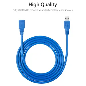 USB Extension Cable, USB Male to Female Adapter, USB3.0 Extender Contacts for Flash Drive, Hard Drive Cord Cable