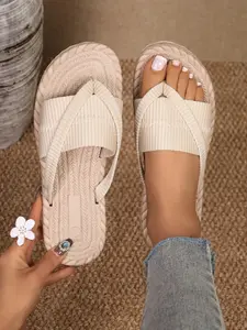 Woven Style Cross Sandals, Three Colors, Perfect for Summer Relaxation, Comfortable Footwear for Warm Weather, Cross Strap Sandals, Strappy Summer Sandals, Breathable Sandals, Crisscross Strap Sandals