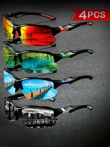 Half Frame Wrap Glasses Set, Trendy Casual  Glasses for Everyday Use, Fashion Accessories for Outdoor Activities