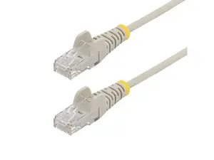 StarTech 5ft Gray Slim CAT6 Ethernet Cable, Snagless, 100W PoE, UTP, LSZH, 28AWG Bare Copper Wire, Slim RJ45 Network Patch Cord, Fluke Tested N6PAT5GRS