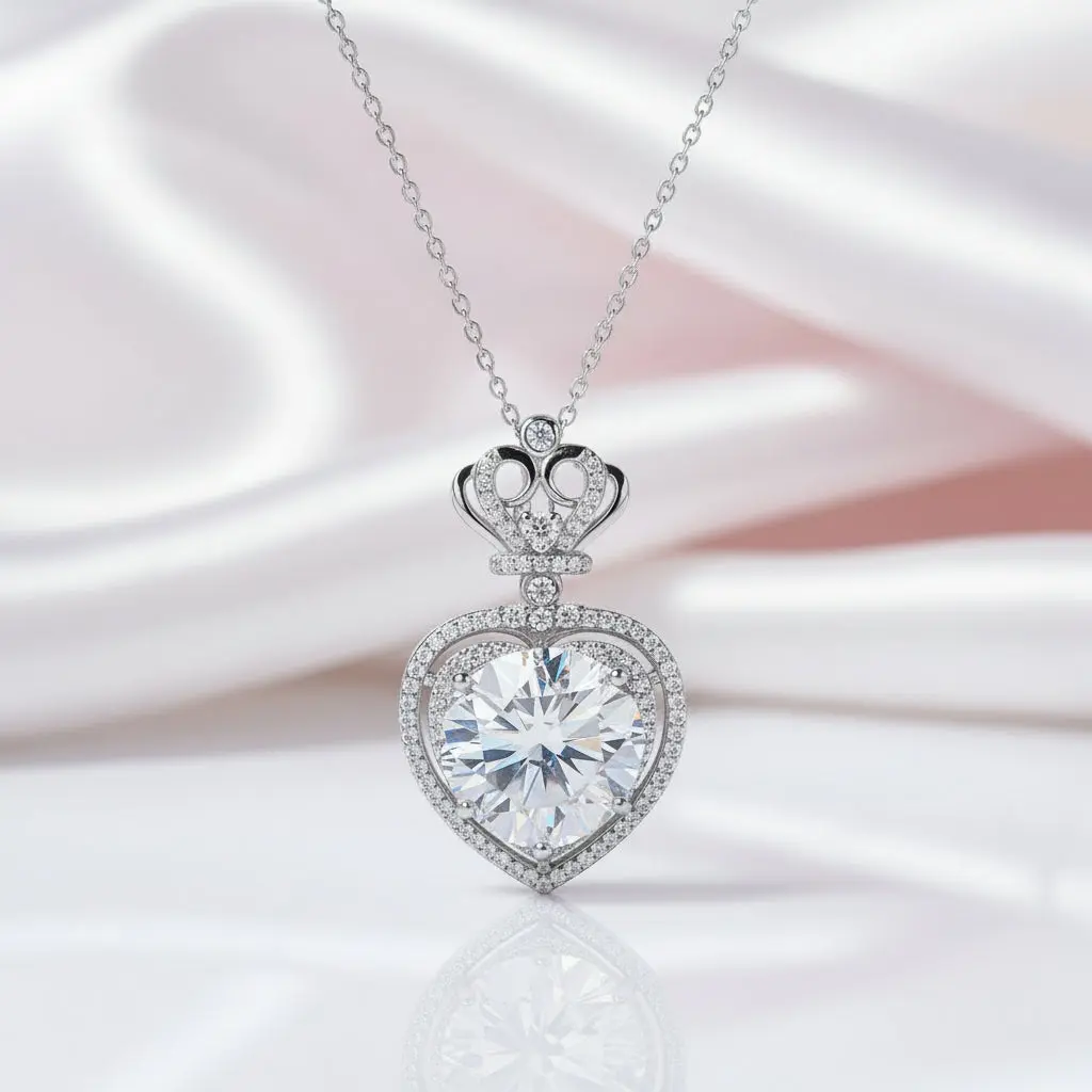 10 Ct Diamond Option Clavicle Crown Necklace