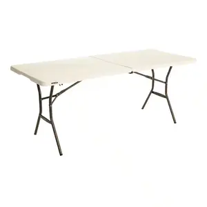 Lifetime 6 ft. Fold-in-Half Table: Almond - Versatile Design for Home or Office Use