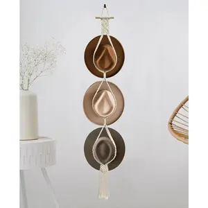 Hat Racks Hat Hangers for Wall, Bohemian Hat Organizer for Wall Hanging Hat Display, Hand Weaving Boho Hat Rack Decorative Cowboy Women Hat Holder for Wide Brim Bowler Fedoras Caps