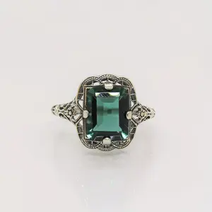 Vintage openwork filigree women's ring, Art Deco-style ring, antique jewelry