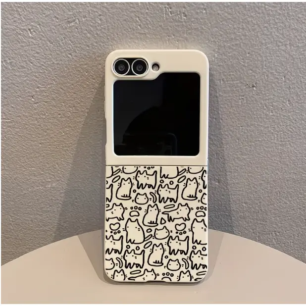 Retro Patterned Silicone-TPU Protective Phone Case - Anti-Drop, Shockproof, Stain-Resistant, Moisture-Resistant Accessory with Machined Openings Align for Samsung & Motorola Razr ZFLIP3-ZFLIP7 ZFlip Series (Rainy Commute Ready)