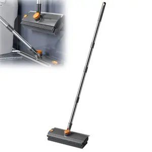 Long-handled mop, cleaning brush, three-in-one scrubbing and powerful stiff-bristled cleaning brush, suitable for cleaning bathrooms, patios, garages, kitchens, walls and patios