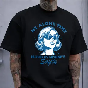 My Alone Time is for Everyone's Safety Retro Woman Tee, Funny Introvert Shirt