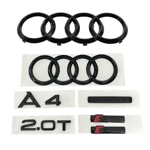 Abs Car Emblem Set for Audi A4 2008-2017, High Gloss Finish, Scratch Resistant, Anti-Oxidation, Precise Fit, Easy Installation, Car Decals, Sticker For Cars