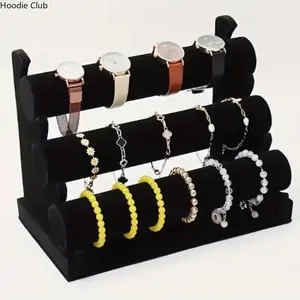 Three Tier Jewelry Display Stand Heavy Duty Bracelet Holder Cylindrical Tube Design Necklace Earrings Rings Organizer Vanity Jewelry Storage Stand for Home Bedroom Boutique Salon Countertop Display