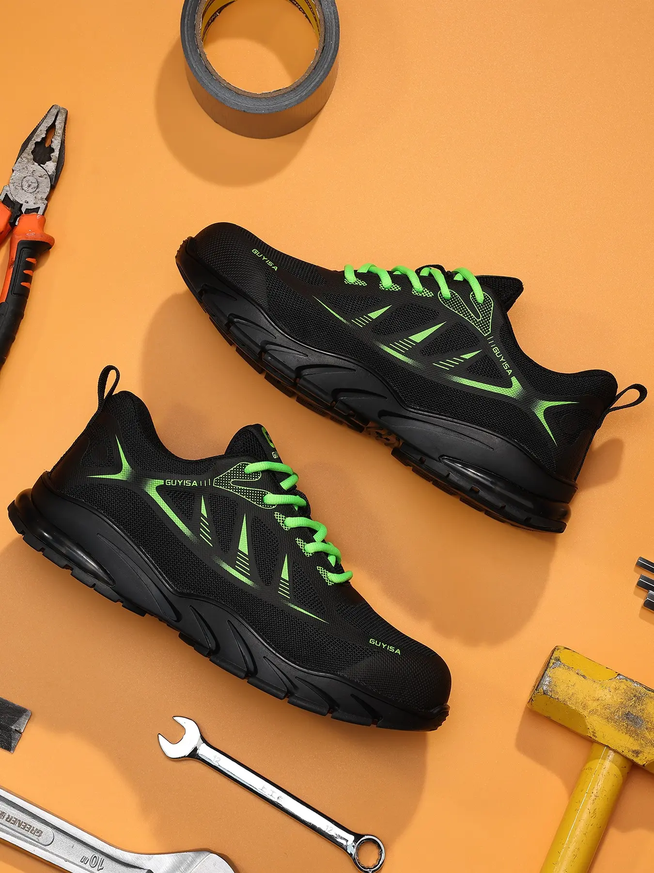 Men's Lightweight Safety Shoes, Work Safety Footwear, Fashionable Sporty Comfort, Euro Standard Steel Toe, Anti-Puncture, Factory Workwear