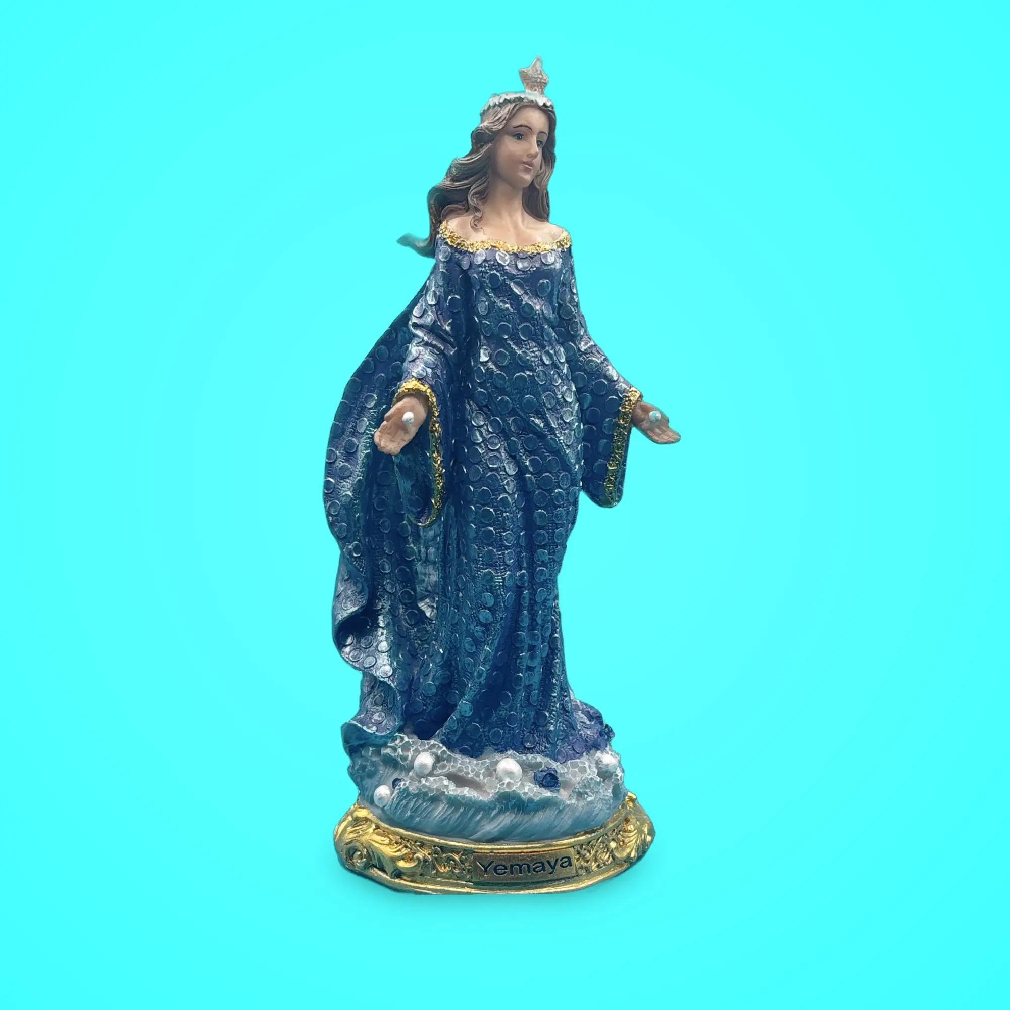 Yemaya Statue 8 inch Pearl detail